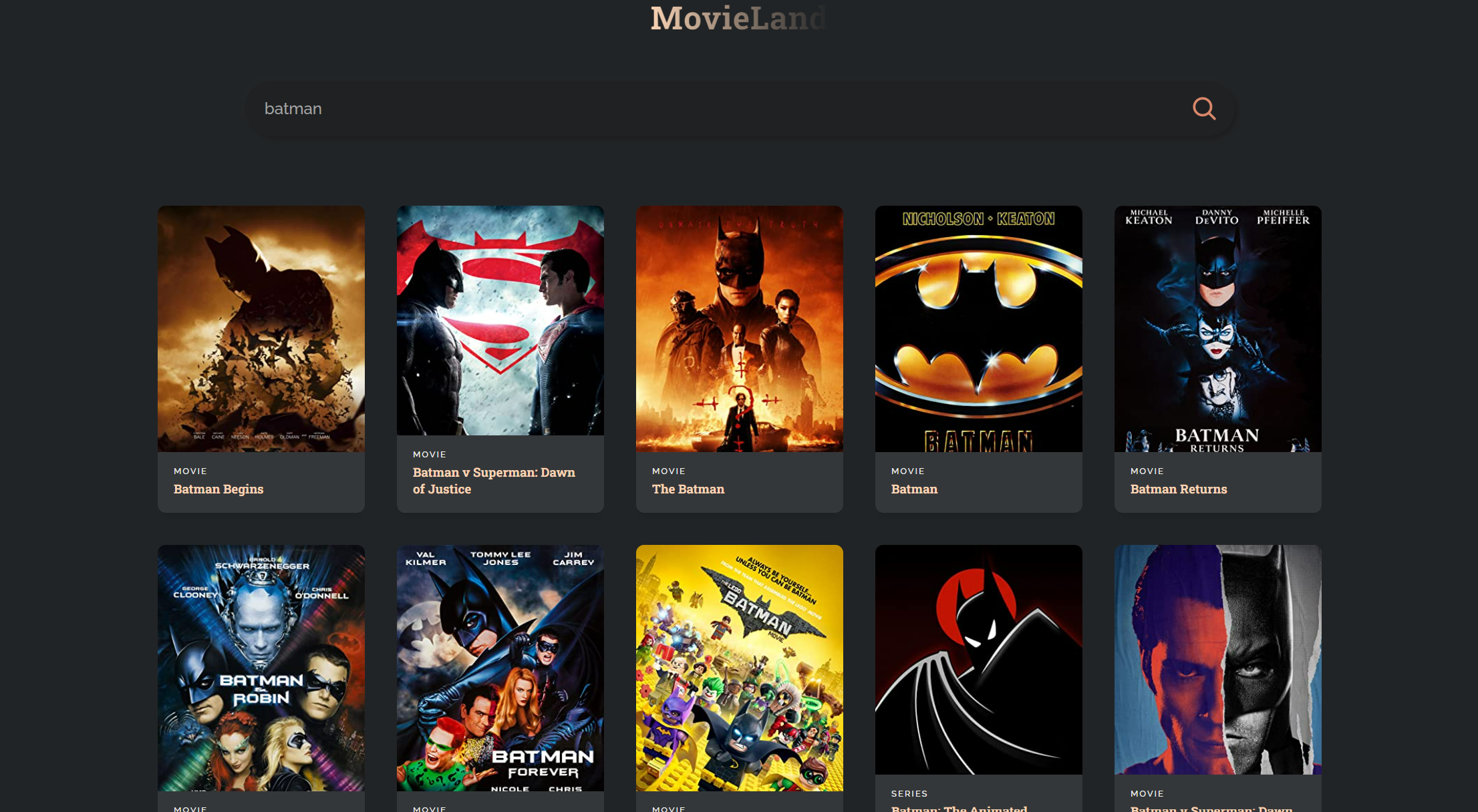 MovieLand | All about Films | Made using React JS