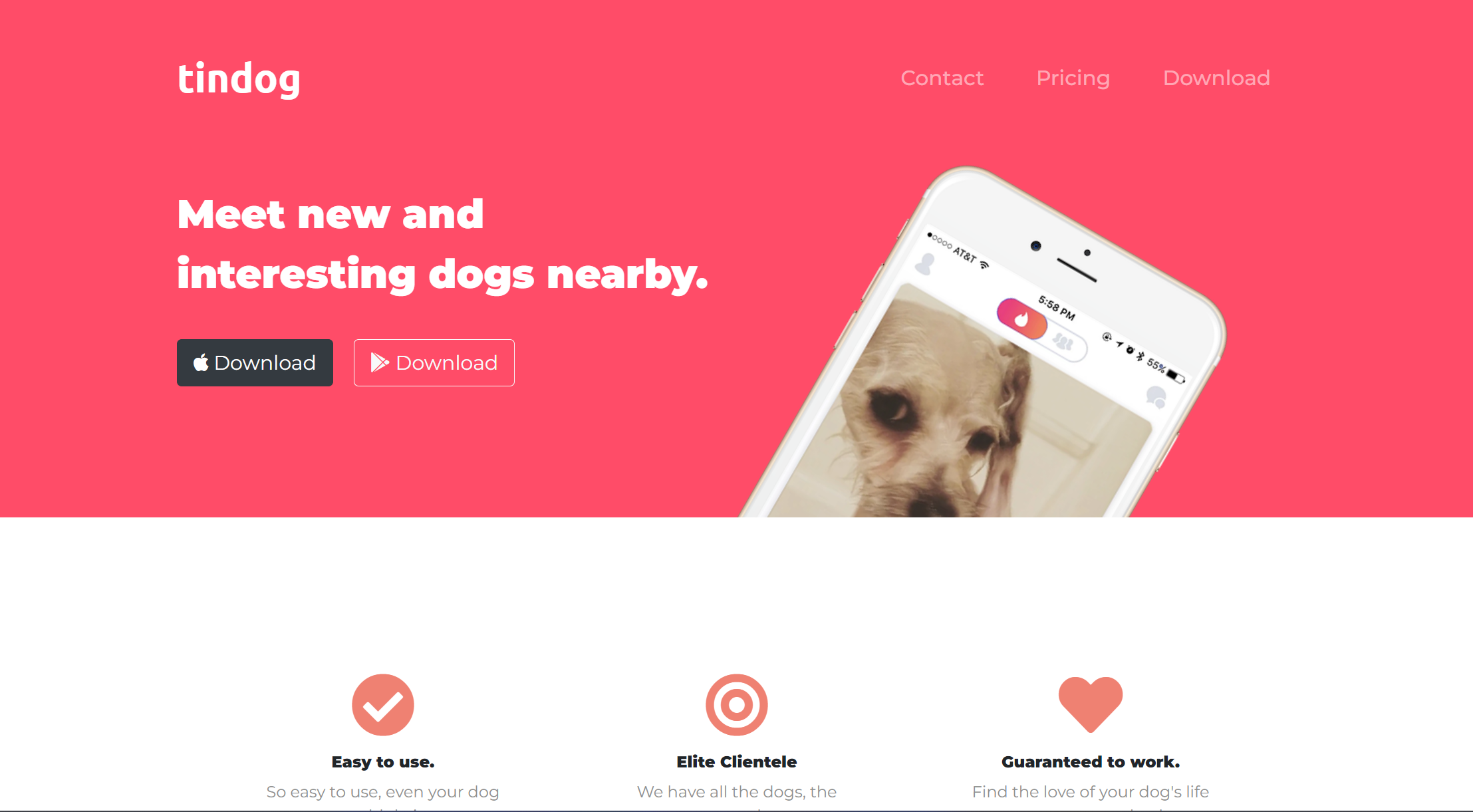 TinDog | Meet new and interesting dogs nearby | HTML, CSS and Bootstrap