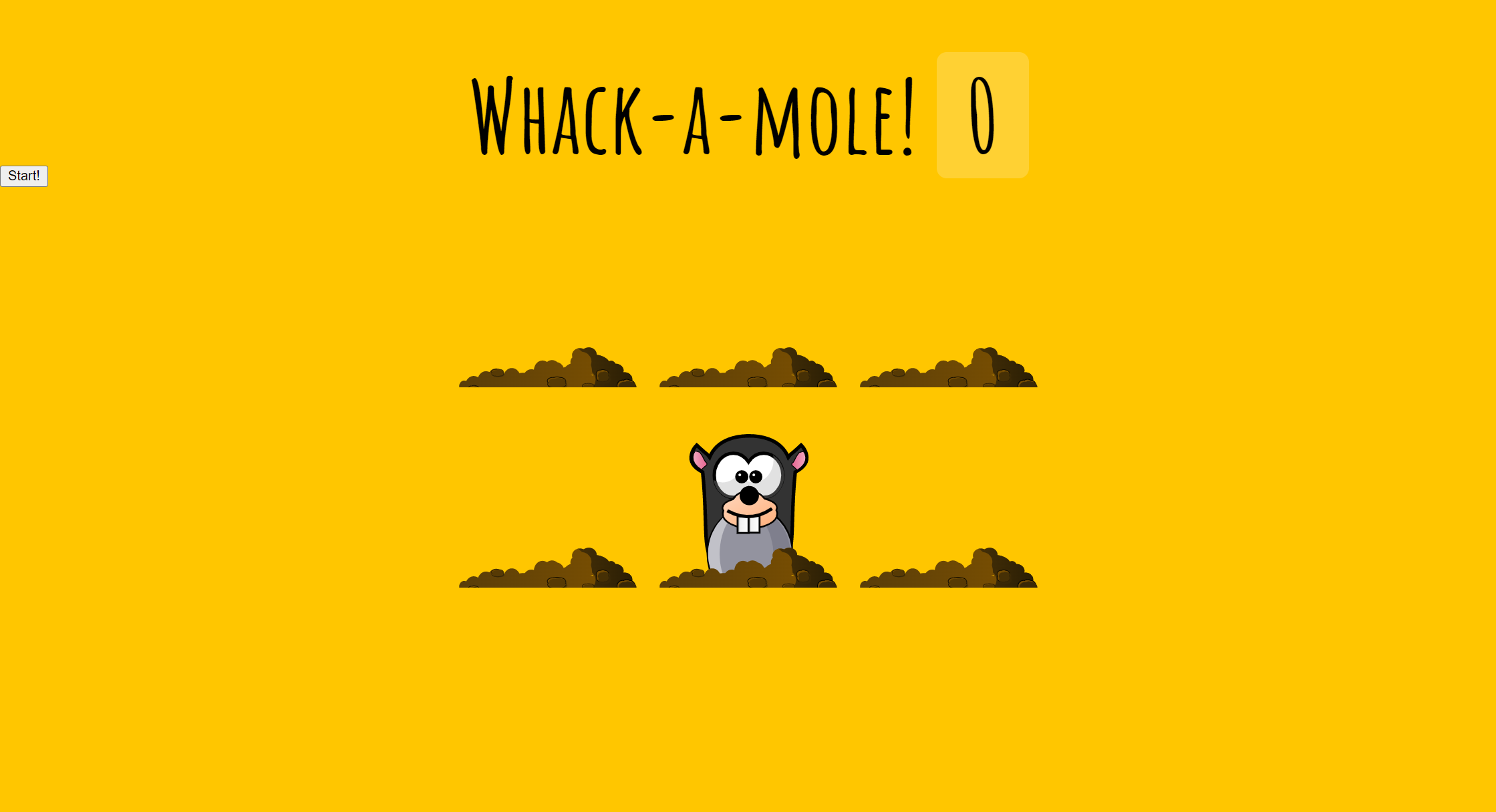 Whack a Mole | A Fun Game made using HTML, CSS and JavaScript